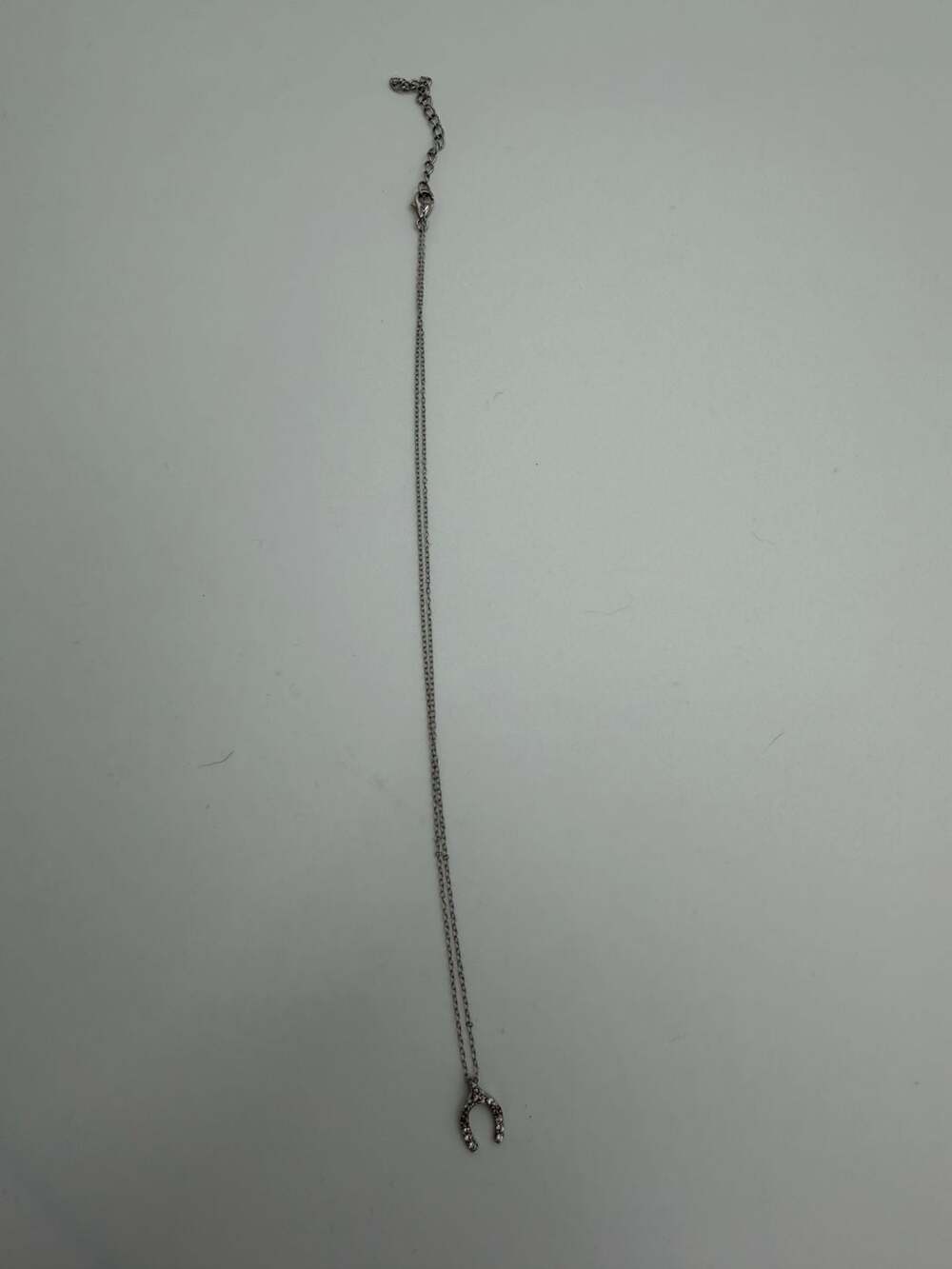 Sterling Silver Wishbone Pendant Necklace - Picture 5 of 6